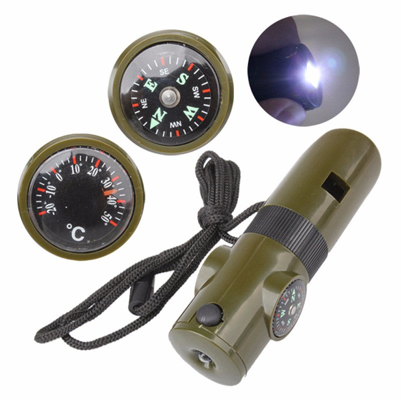 7-in-1 Outdoor Survival Whistle Compass