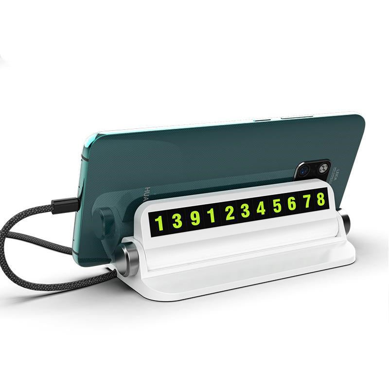 Luminous Car Temporary Parking Number Card Plate