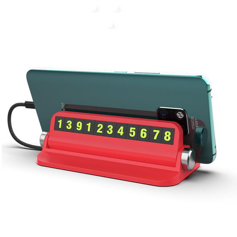 Luminous Car Temporary Parking Number Card Plate