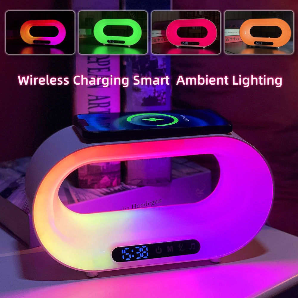 3-in-1 Smart LED Night Lamp Wireless Charger Clock