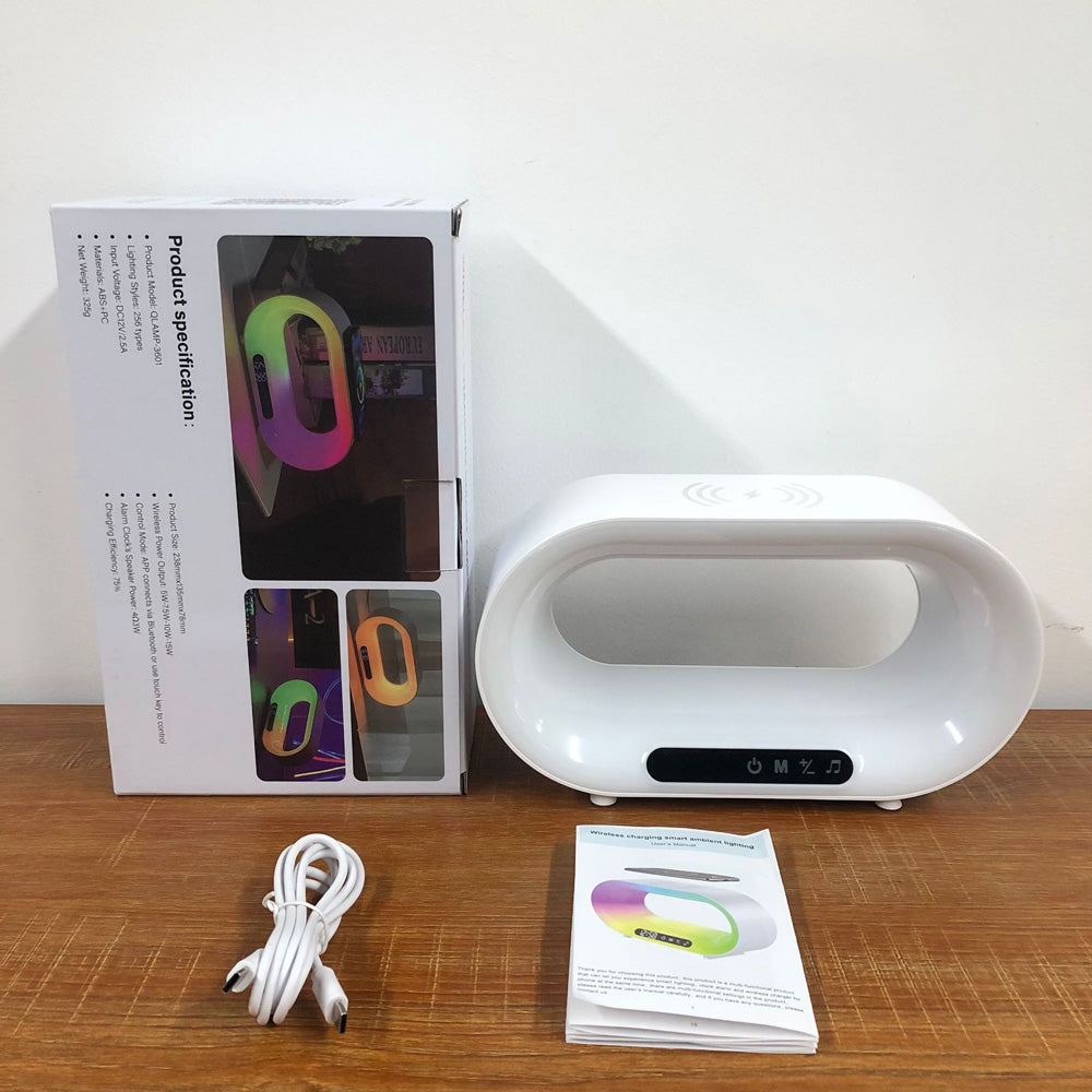 3-in-1 Smart LED Night Lamp Wireless Charger Clock