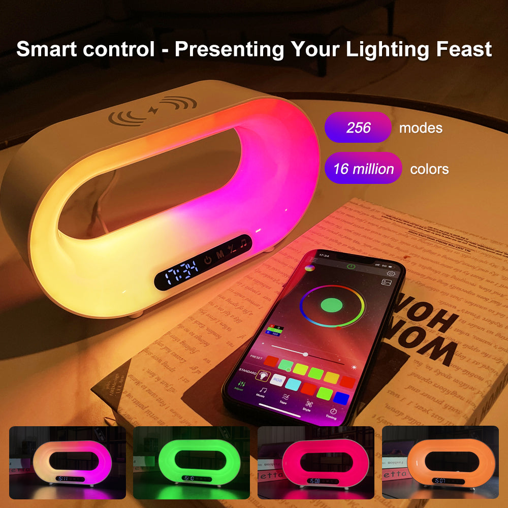3-in-1 Smart LED Night Lamp Wireless Charger Clock