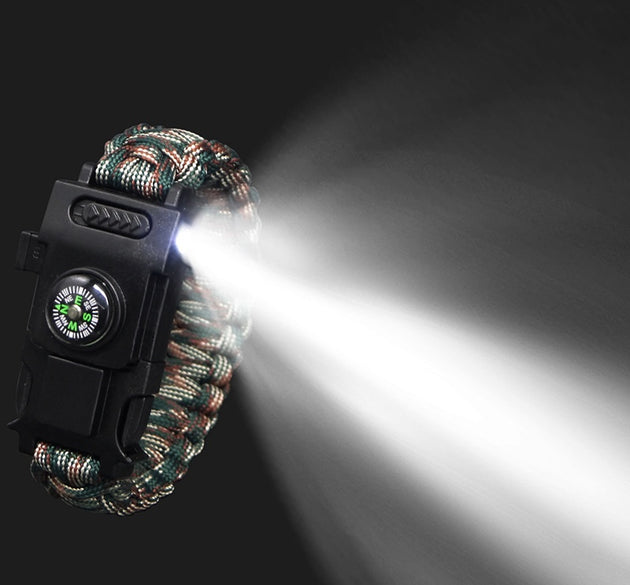 Multifunctional Survival Paracord Watch with LED Light