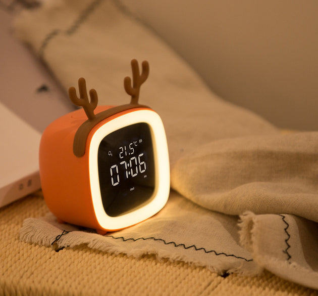 Rechargeable Digital Alarm Clock Night Light