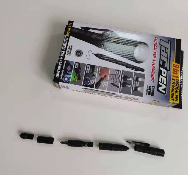 9-in-1 Tactical Flashlight Survival Pen