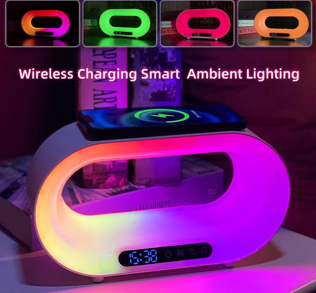 3-in-1 Smart LED Night Lamp Wireless Charger Clock