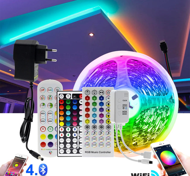 RGB LED Strip Light 5m 10m 20m 5050 RGB Changeable DC12V Flexible LED Tape WiFi / Bluetooth / Music Control LED Strip RGB.