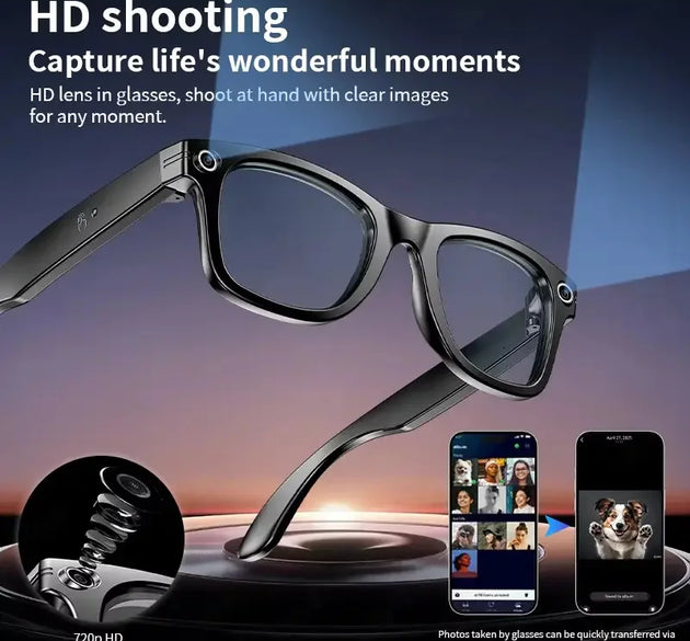 Smart AI Translation Smart Glasses Take Photos Recognizing Objects 4K Camera Bluetooth Music Call Intelligent Recording Glasses