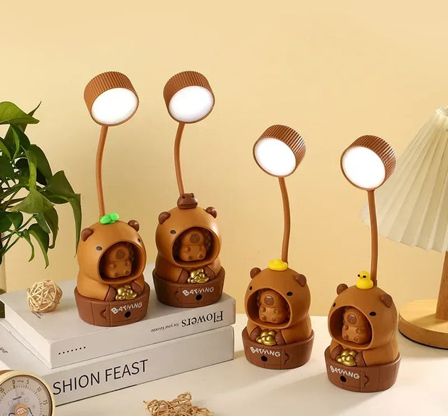 Cute Creative USB Rechargeable LED Desk Lamp Pencil Sharpener Design Eye Protection Night Light for Students Bedside Table Lamp