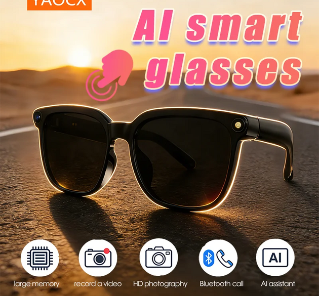 AI smart glasses are a must-have for business professionals! Support voice interaction+ultra clear shooting+noise reduction for