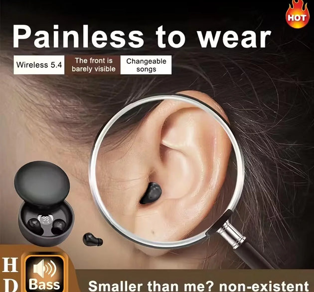 SK26 Bluetooth 5.4 Wireless Earphones Small Earbuds Sleeping Sport Invisible Headphones Bass Sound Quality Headset Sliding Cover