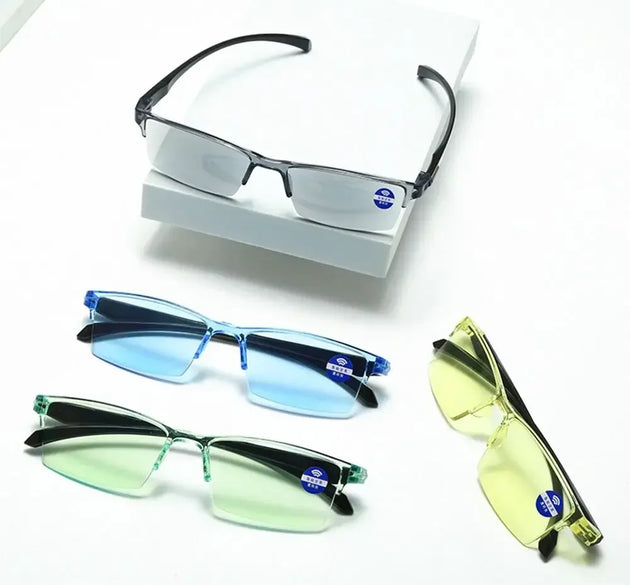 Smart Automatic Zoom Reading Glasses Anti Blue Ray Eyeglasses Autofocus Power Half-Rim Near Far Computer Glasses