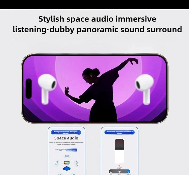 Airs Pro7 TWS Earbuds Bluetooth Wireless Headsets with Siri Pop-up Waterproof Positioning Touch Control Earphones for iOS