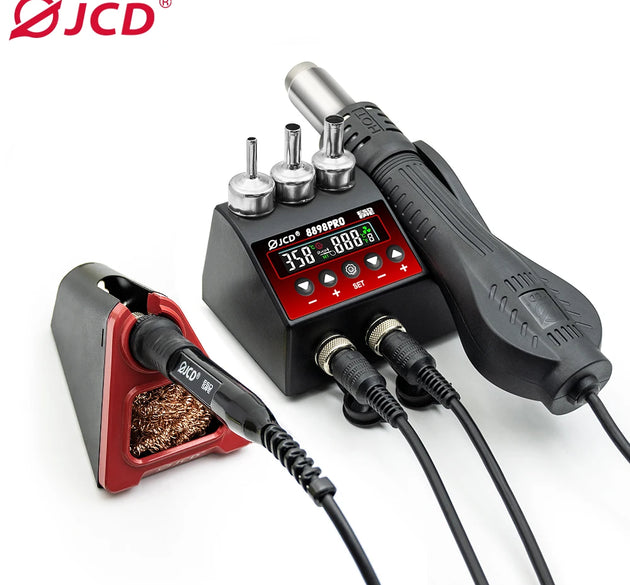 JCD 8898Pro Soldering Station 2 IN 1 750W Hot Air Gun LCD Dual Digital Display Soldering Iron SMD Welding Rework Station Tools