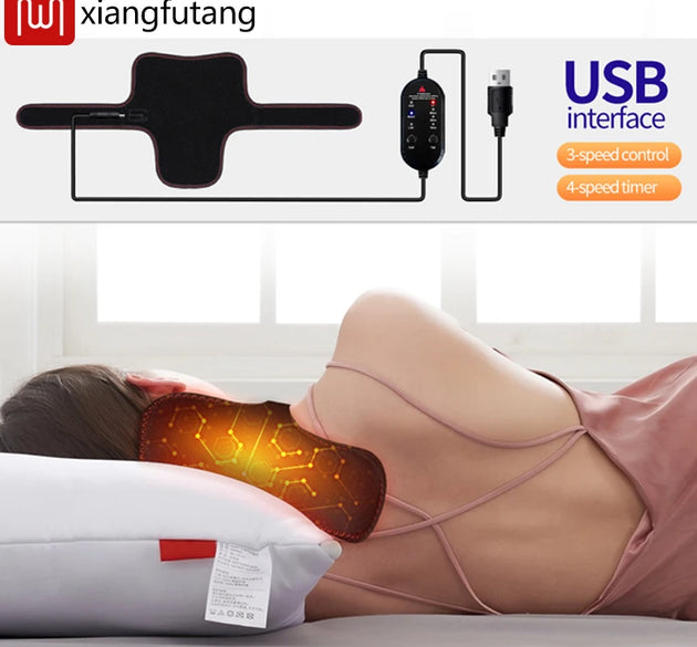 Heating Neck Pad Neck Vibration Massager 3 Temperature Levels Electric Heated Neck Wrap for Neck Soreness Stiffness Relief
