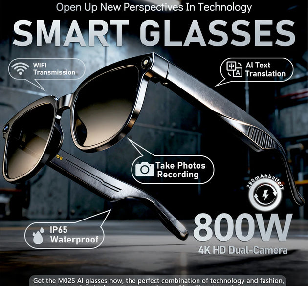 Men AI Smart Glasses 2026 New Color-Changing Translation Glasses 800W Camera Waterproof Call Photo Video Recording Sunglasses