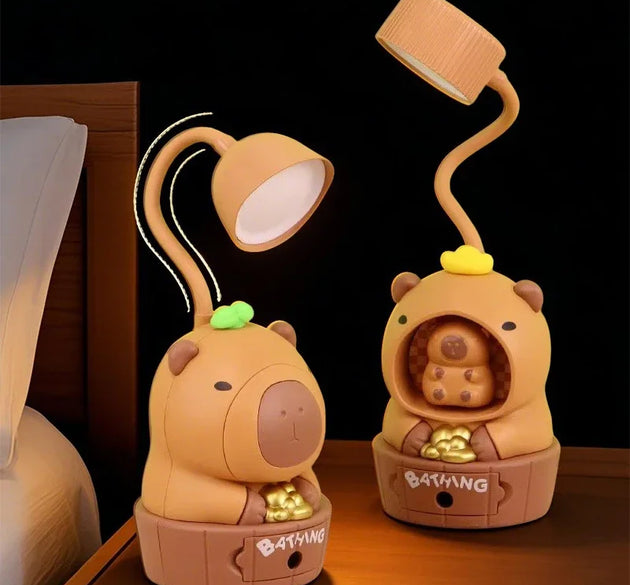 Cute Creative USB Rechargeable LED Desk Lamp Pencil Sharpener Design Eye Protection Night Light for Students Bedside Table Lamp