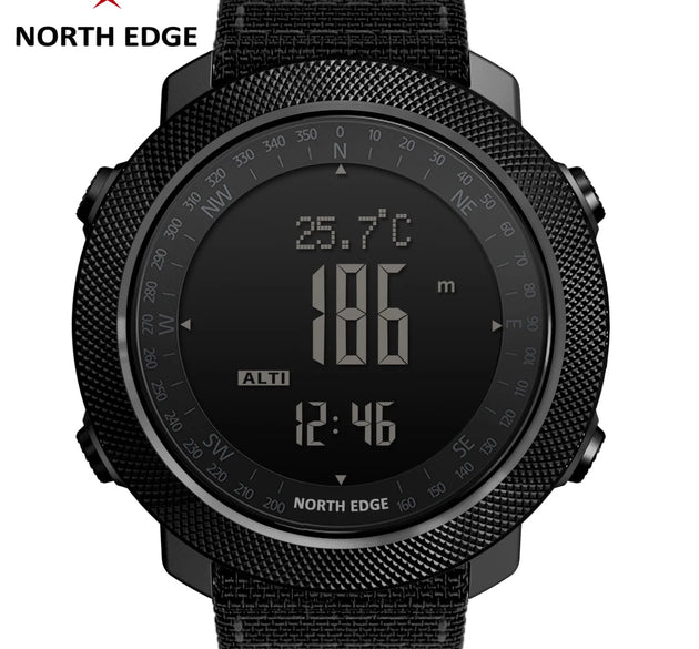 NORTH EDGE Men's sport Digital watch Hours Running Swimming Military Army watches Altimeter Barometer Compass waterproof 50m