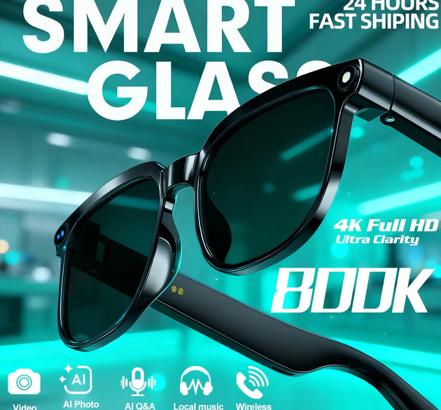 Smart AI Translation Smart Glasses Take Photos Recognizing Objects 4K Camera Bluetooth Music Call Intelligent Recording Glasses