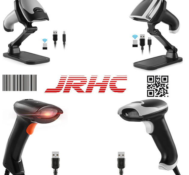 JRHC Handheld 2D Barcode Scanner USB QR Code Scanner Wired Automatic 1D 2D&PDF417 Data Matrix Bar Code Reader Plug and Play