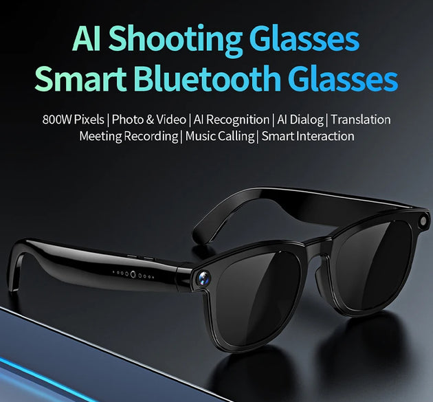 Smart Glasses  800W Pixel Camera Photo and Video Sunglasses Al Conversation Translation  Office Meeting Music AI recognition