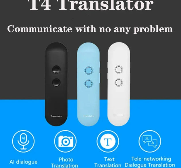 T4 Portable Wireless Smart Translator 40 Languages Two-Way Real Time Instant Voice Translator APP Bluetooth Multi-Language
