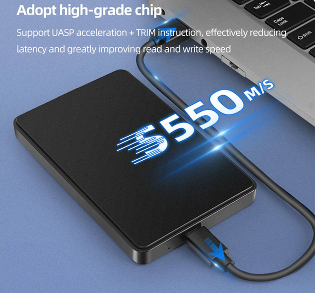 Type-C USB3.1 SATA Portable Hardisk 6TB External Solid State Drive Case Plug and Play 2.5inch for Windows/ Os /Linux System