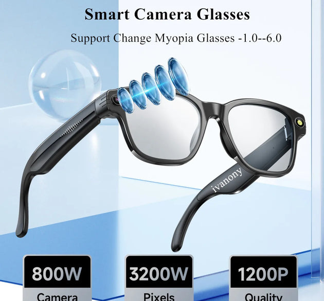 Smart Video Glasses Myopia Prescription Anti Shake Video Recording WIFI Bluetooth Transmission Object Recognition Smart Glasses