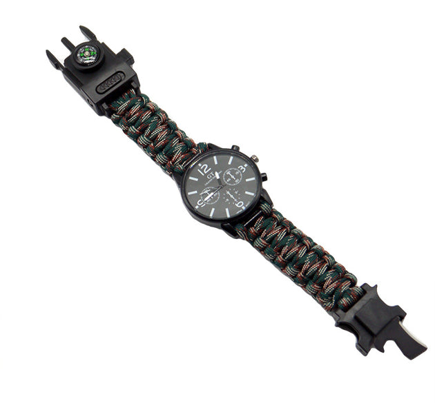 Multifunctional Survival Paracord Watch with LED Light