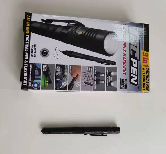 9-in-1 Tactical Flashlight Survival Pen