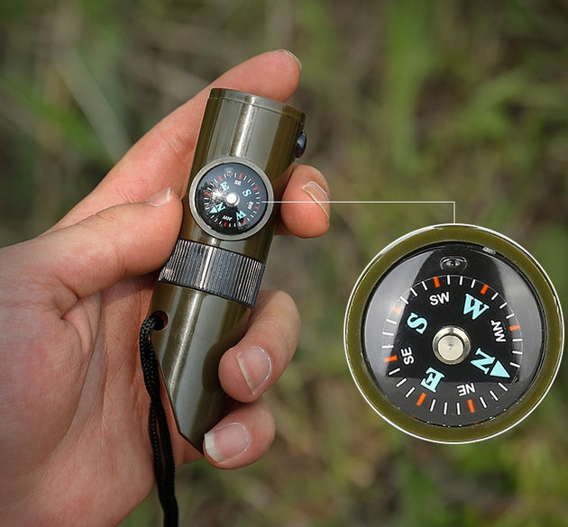 7-in-1 Outdoor Survival Whistle Emergency Multi Tool