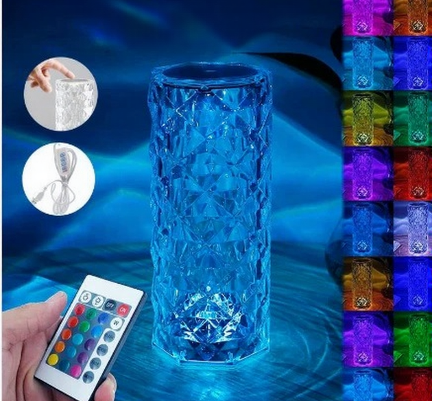 Rechargeable Crystal Diamond Table Lamp