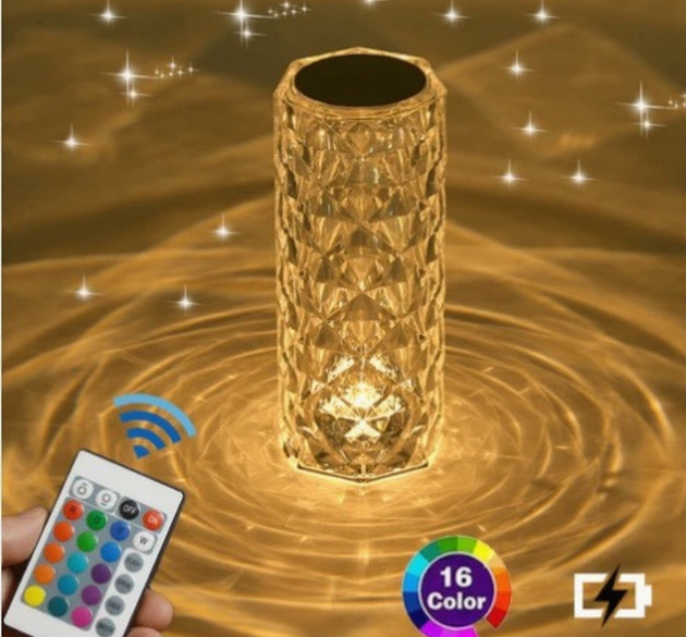 Rechargeable Crystal Diamond Table Lamp